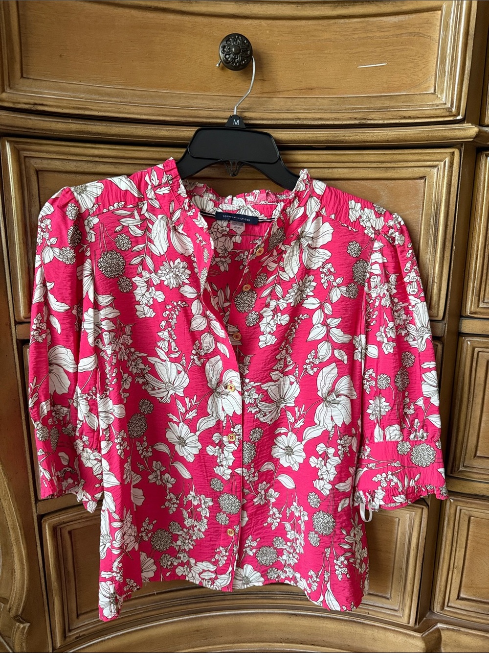 Tommy Hilfiger Hot Pink Floral Button-Up Shirt